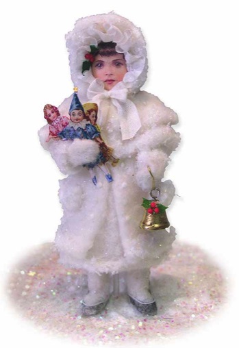 DIY Doll house  miniature 1-12 scale Vintage style spun cotton Father Christmas girl  kits |CATNCO