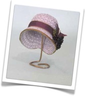 Flapper 1920’s lilac cloche doll hat made from CATNCO millinery hat block shapes works with
 straw, braid, wool felt or cap net-CATNCO