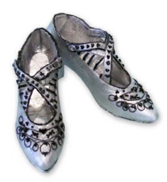 1920 sliver beaded leather doll shoes|CATNCO
