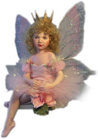 Porcelain fairy doll dressed in pink|CATNCO