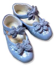 LDoll shoes Victorian girls style French blue leather pattern and kit available-CATNCO